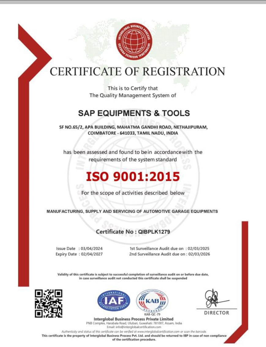SAPET ISO Certificate